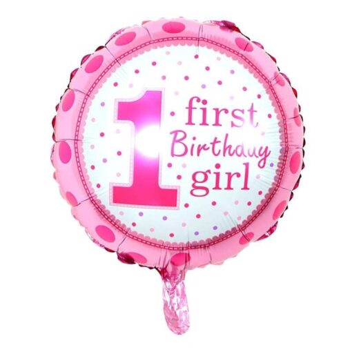 BL214 Balon Folie First Birthday Girl 45 cm. - imagine 2