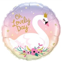 BL276 Balon Folie Rotund Cu Imprimeu Lebada