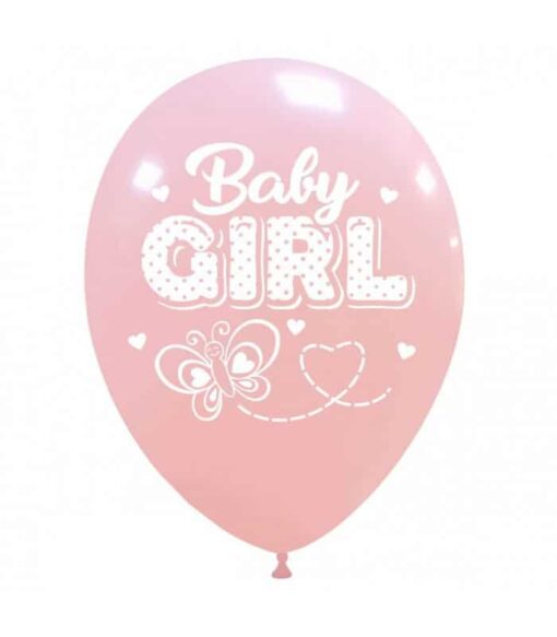 BLS101 Set 10 Baloane Premium Baby Girl Fluturas - imagine 2