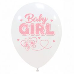 Set 10 Baloane Premium Baby Girl Fluturas