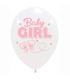 Set 10 Baloane Premium Baby Girl Fluturas