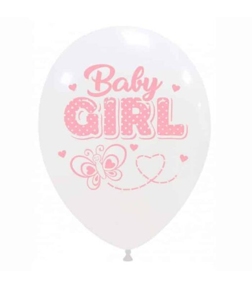 Set 10 Baloane Premium Baby Girl Fluturas