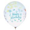 BLS154 Set 10 Baloane Happy Birthday Transparente 40 cm.