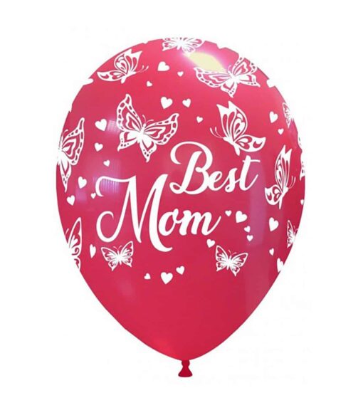 BLS49 Set 10 Baloane Best Mom Cu Fluturasi - imagine 3