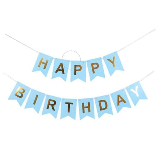 BNR4 Banner Happy Birthday Albastru