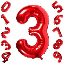 CFR12-3 Balon Cifra 3 Rosu