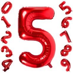 CFR12-5 Balon Cifra 5 Rosu
