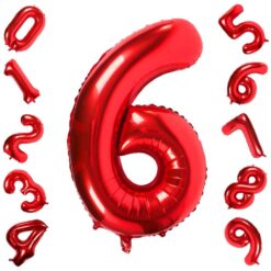 CFR12-6 Balon Cifra 6 Rosu