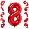 CFR12-8 Balon Cifra 8 Rosu