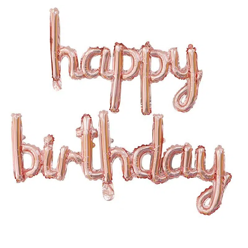 HB18 Set Rose Gold Happy Birthday