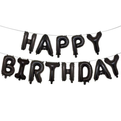 HB5 Set Litere Negre Happy Birthday