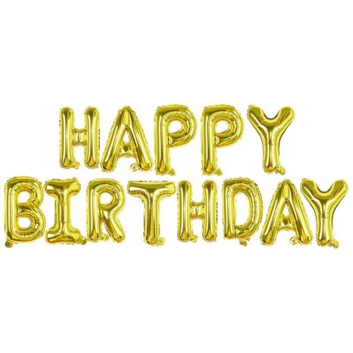 HB6 Set Litere Aurii Happy Birthday