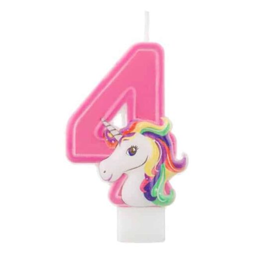 LMR1-4 Lumanare Tort Unicorn Cifra 4