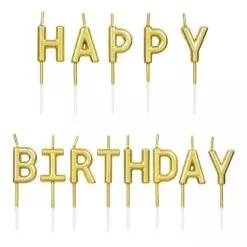 LMR11 Set 13 Lumanari Happy Birthday Gold