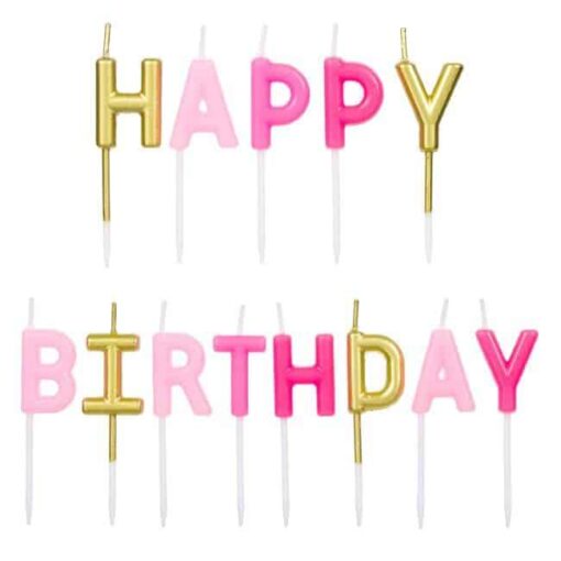LMR12 Set 13 Lumanari Happy Birthday Gold-Roz