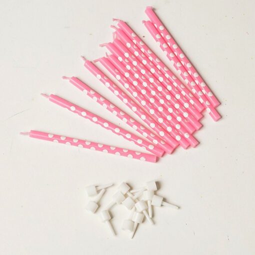 LMR15 Set 10 Lumanari Fuchsia Cu Buline