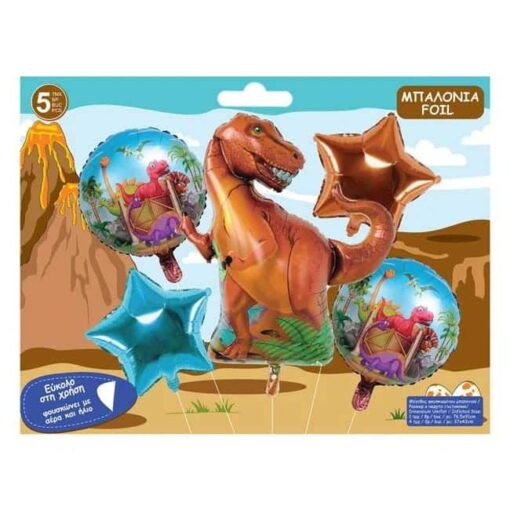 SET127 Set 5 Baloane Folie Dinozauri