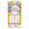 ACC34 Decoratiune Tort Happy Birthday Argintie - imagine 2