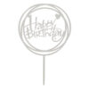 Decoratiune Tort Happy Birthday Argintie