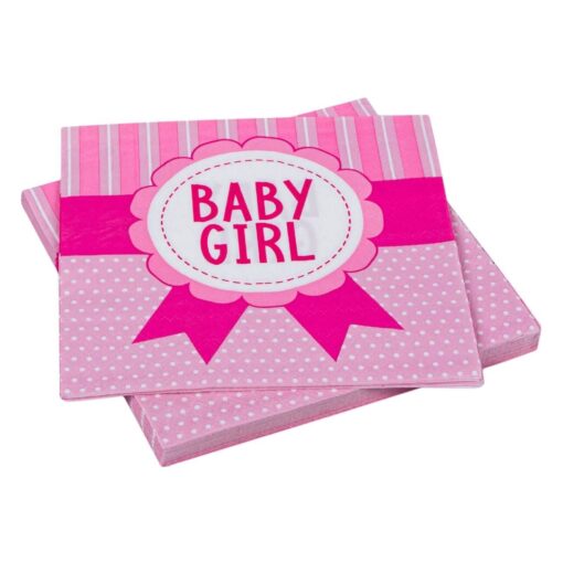 Set 20 Servetele Petrecere Baby Girl pentru ziua de nastere a fetitei