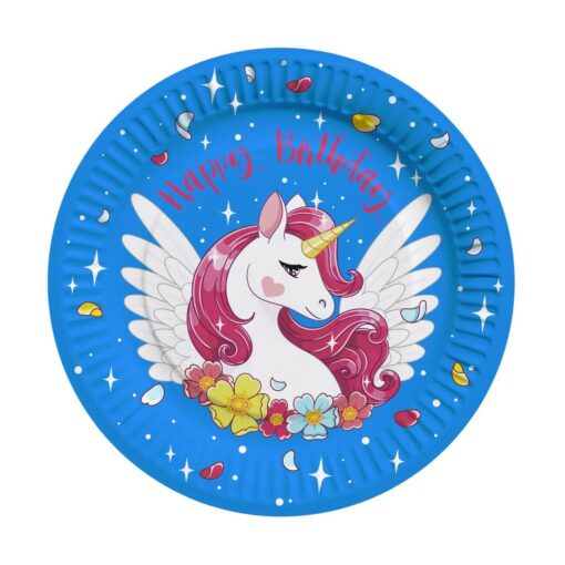 Set 10 Farfurii Zi De Nastere Cu Unicorn