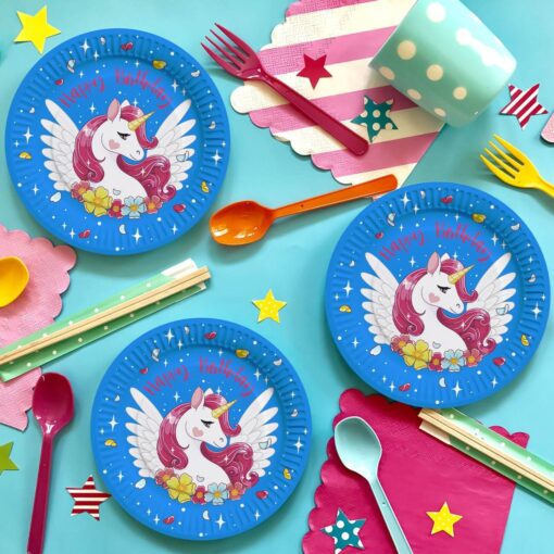 Set 10 Farfurii Zi De Nastere Cu Unicorn