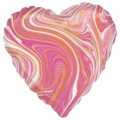 Balon Folie Inima Roz Marble