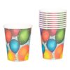 Set 10 Pahare Cu Baloane Multicolore