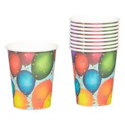 Set 10 Pahare Cu Baloane Multicolore