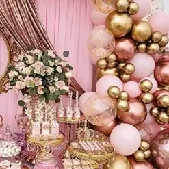 Arcada Baloane Aniversare Rose Gold 135 Piese