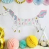 Banner Happy Birthday Magical Unicorn