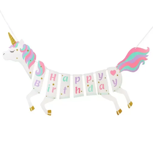 Banner Happy Birthday Magical Unicorn
