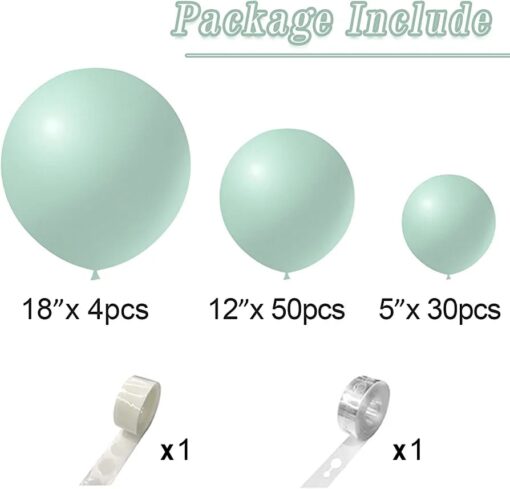 ARC31-12 Arcada Baloane Verde Macaron 84 Piese - imagine 2