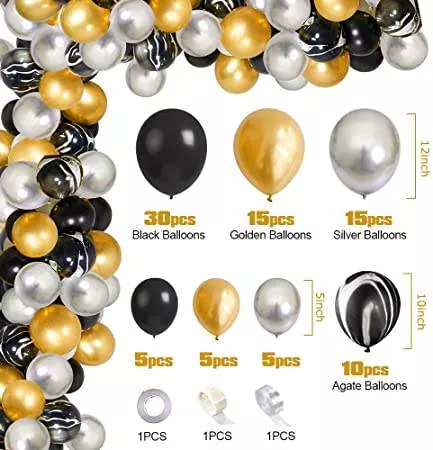 ARC32 Arcada Baloane Aniversare Verde Gold 79 Piese - imagine 2