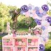ARC40 Arcada Baloane Party Mov Roz Alb 128 Piese - imagine 2