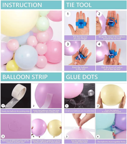 ARC73 Arcada Baloane Macaron Multicolore 141 Piese - imagine 6