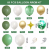 ARC32 Arcada Baloane Aniversare Verde Gold 79 Piese - imagine 3