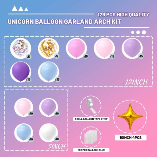 ARC57 Arcada Baloane Macaron Multicolore 129 Piese - imagine 5