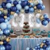 ARC47 Kit Arcada Baloane Aniversare Botez Baby Blue 95 Piese - imagine 2
