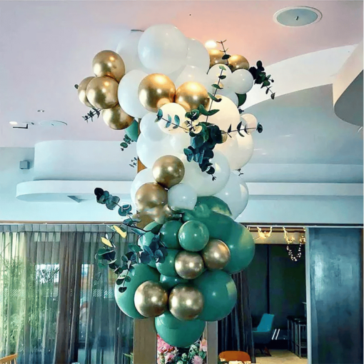 ARC37 Arcada Baloane 137 Piese Verde Gold Alb - imagine 4