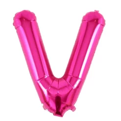 Balon Folie Litera V Roz 40 cm