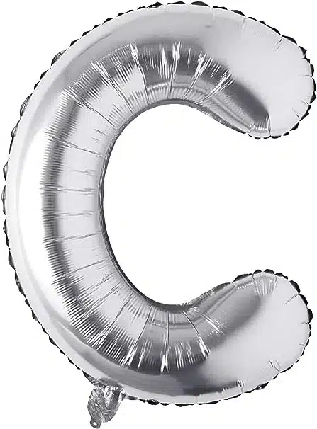 balon litera C argintiu