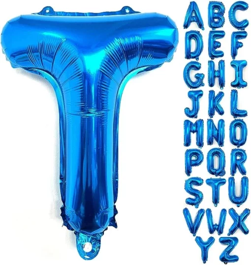 Balon Folie Litera T Albastru 40 cm