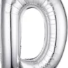 balon litera D argintiu