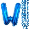 Balon Folie Litera W Albastru 40 cm