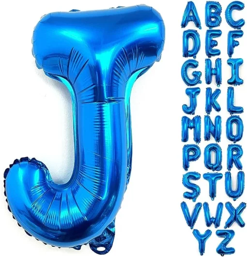 Balon Folie Litera J Albastru 40 cm