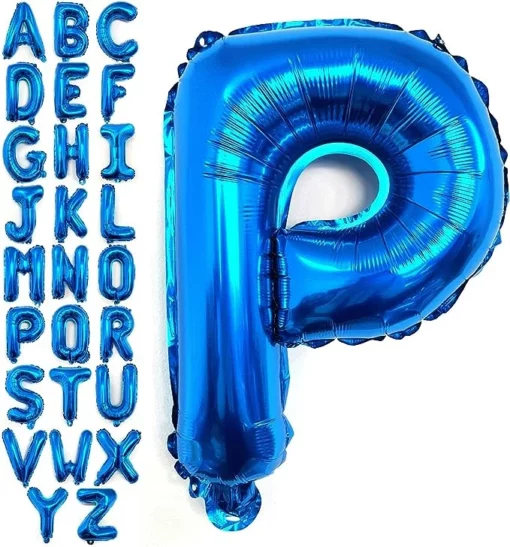 Balon Folie Litera P Albastru 40 cm