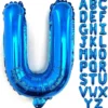 Balon Folie Litera U Albastru 40 cm