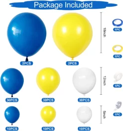 arcada baloane albastru galben alb