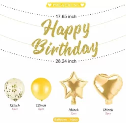 set baloane gold pentru aniversare